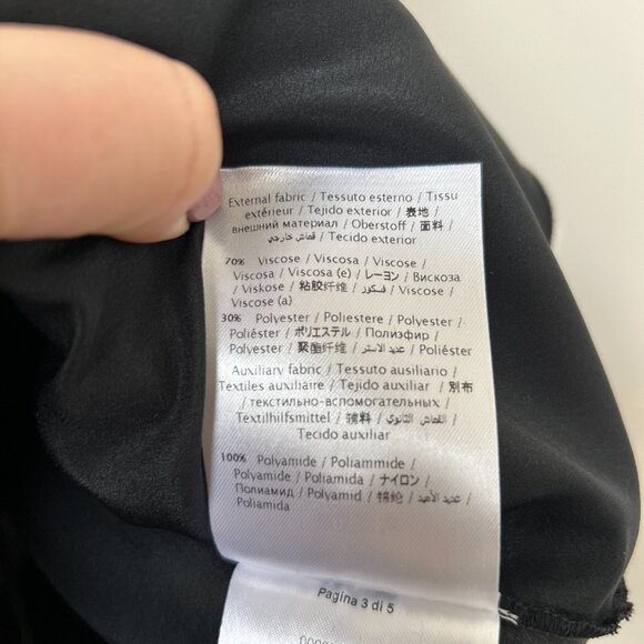 Red Valentino Embellished Sheer Hem Viscose Knit Black Fit & Flare Dress Small - Picture 7 of 9